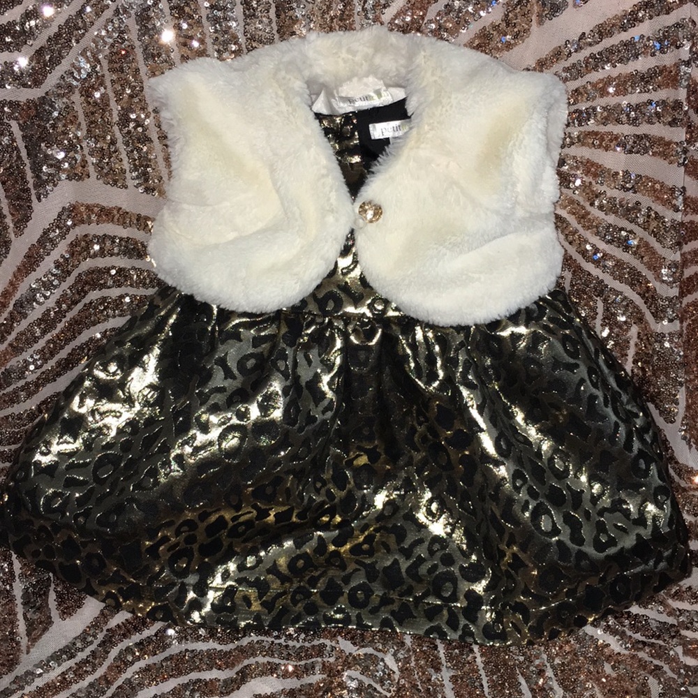 Beautiful Holiday Dress w| Fur Jacket
